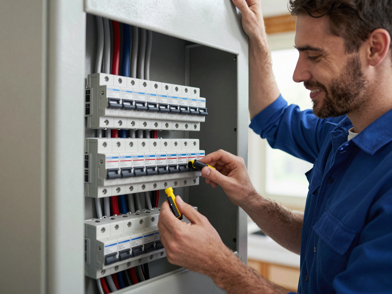 Completed electrical panel installation